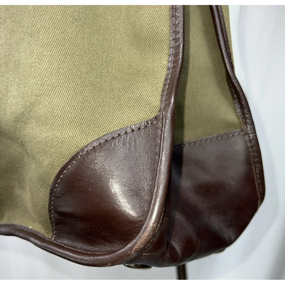 John Chapman Olive Green Leather Trim Tote Bag England Corsair Capital Handmade - Picture 3 of 12